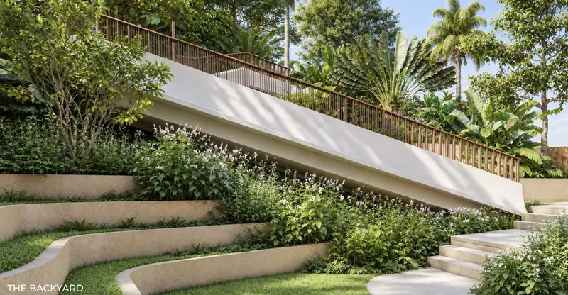 The Backyard terraced garden at Vibe Downtown Karon