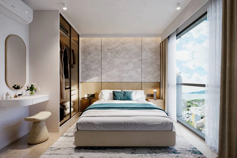 Master bedroom of a two-bedroom at Vibe Downtown Karon