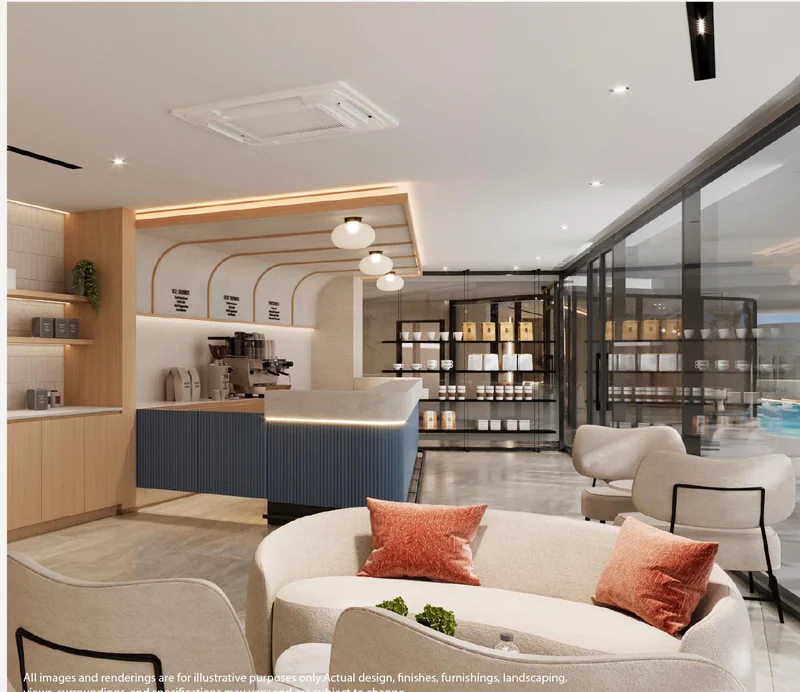 Co-working space with coffee bar at Vibe Downtown Karon