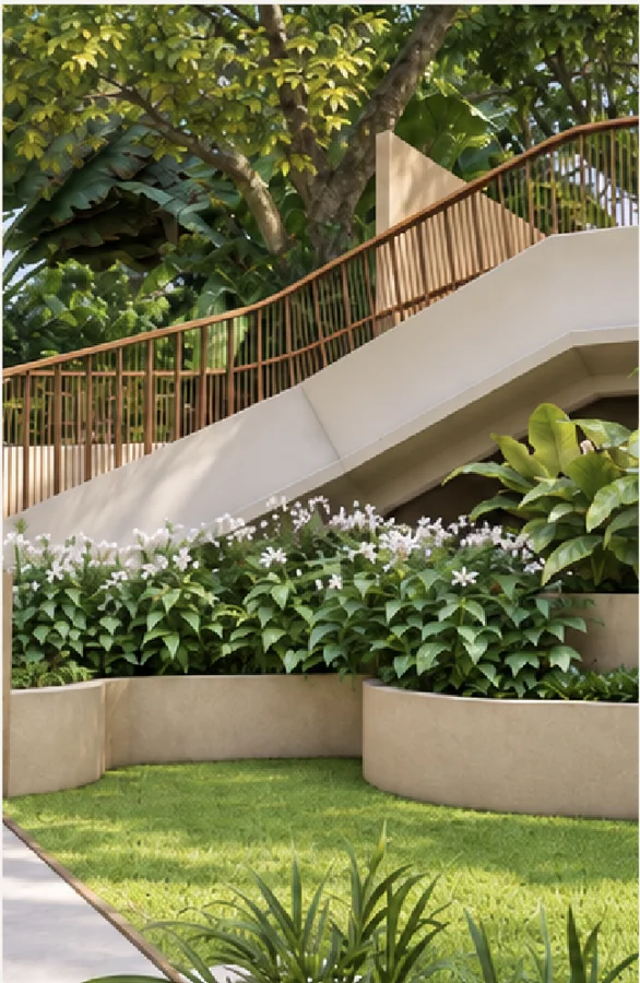 Green space: terraced garden at Vibe Downtown Karon