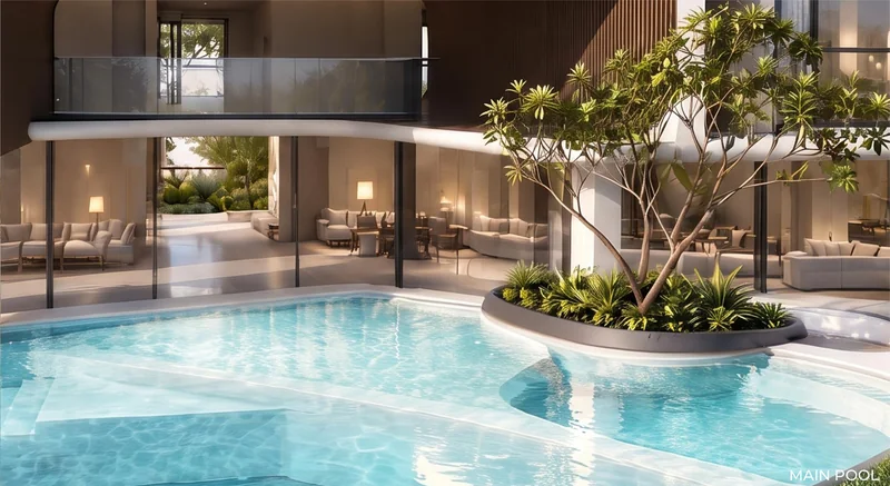 Pool and lobby lounge at Vibe Downtown Karon